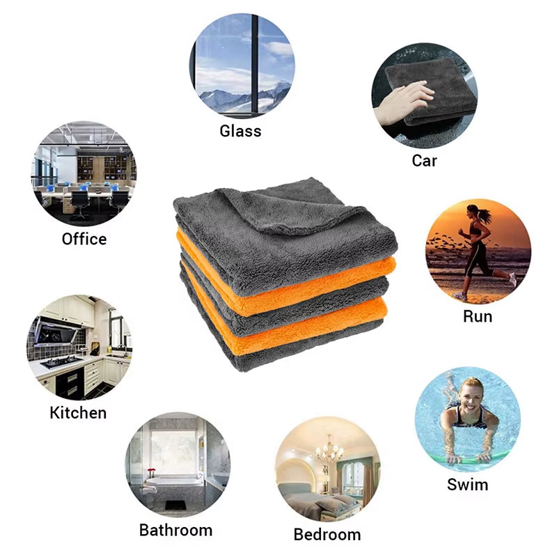 SEAMETAL 40X40Cm Microfiber Towels Car Care Washing Thicken Towel Car Detailing Drying Cloth Cleaning Tool Auto Wash Accessories
