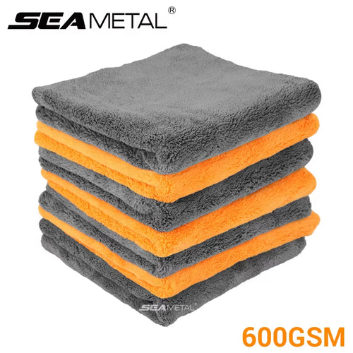 SEAMETAL 40X40Cm Microfiber Towels Car Care Washing Thicken Towel Car Detailing Drying Cloth Cleaning Tool Auto Wash Accessories
