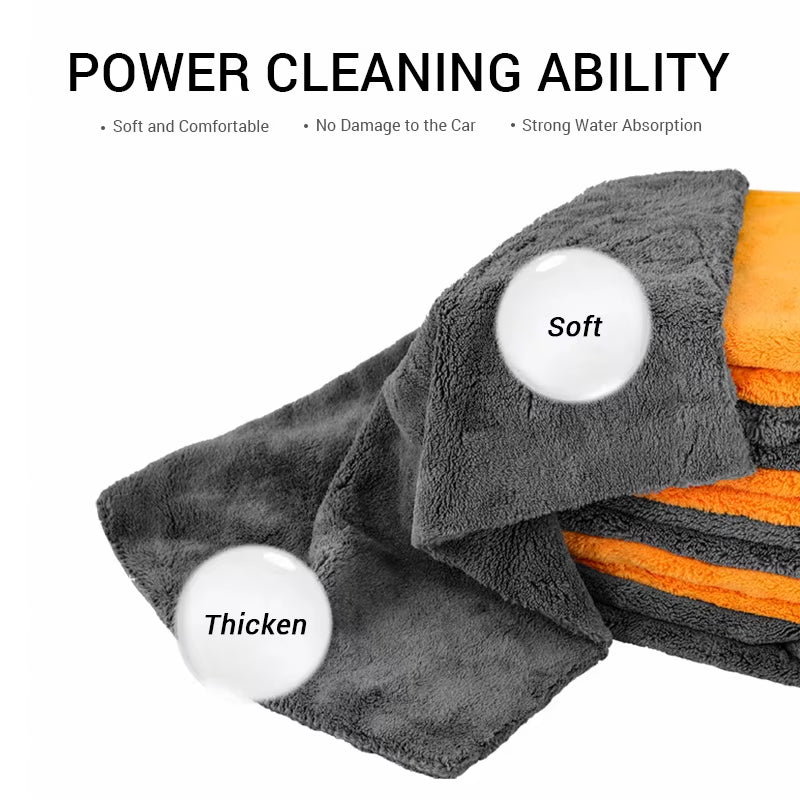 SEAMETAL 40X40Cm Microfiber Towels Car Care Washing Thicken Towel Car Detailing Drying Cloth Cleaning Tool Auto Wash Accessories